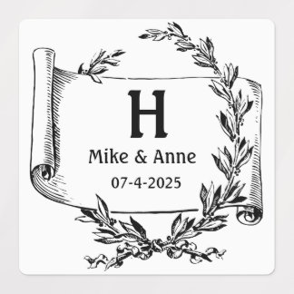 Monogram Grenar och Papyrus Klistermärke