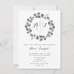 Monogram Grey Rehearsal Middagsinbjudan Inbjudningar