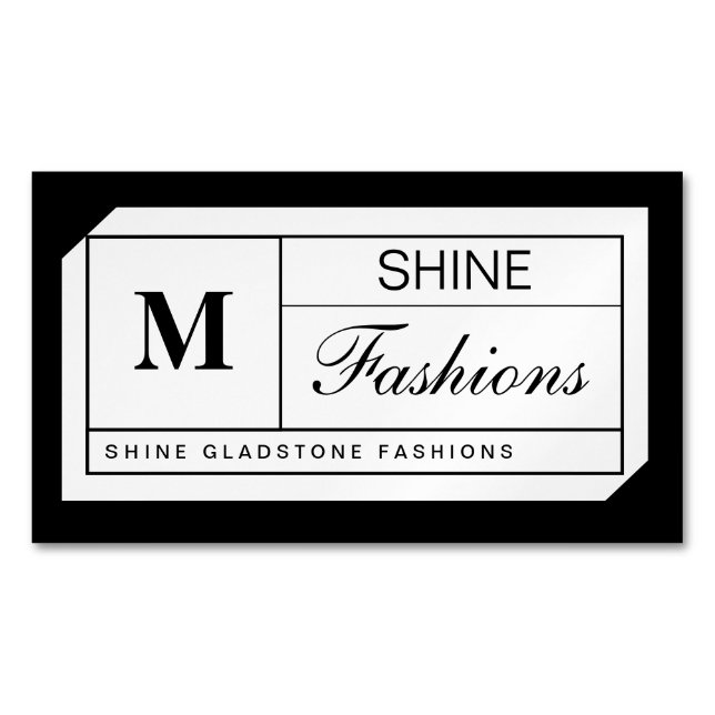 Monogram Grid Magnetiska Visitkort (Framsida)