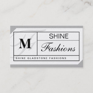 Monogram Grid (platina) Visitkort