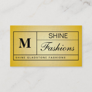 Monogram Grid variation guld shimmer struktur Visitkort