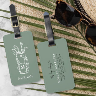 Monogram Grön Golf Bagagebricka