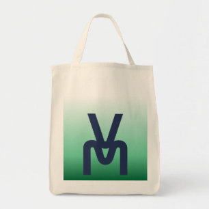 Monogram Grön Gradient Shoppingväska Tygkasse