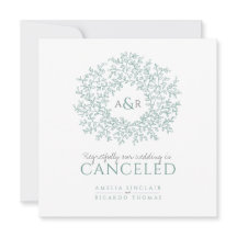 Monogram gröna blad bröllop inställt