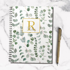 Monogram Gröna Eukalyptusblad Anteckningsbok