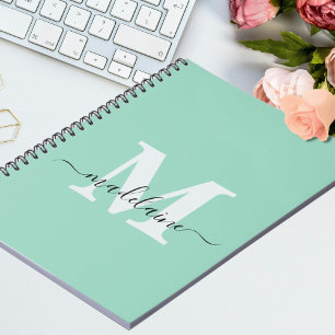 Monogram Grönt - Anpassningsbar för bärbara datore Anteckningsbok