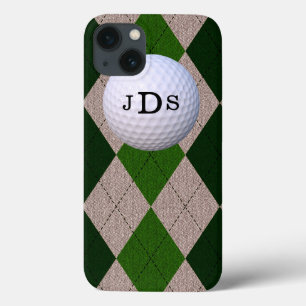 Monogram Grönt Argyle, Golf Boll iPad Mini Case