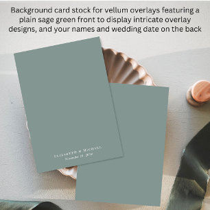 Monogram - Grönt - bakgrund för Vellum Overlay Inbjudningar