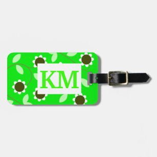 Monogram Grönt Blommigt Bagagebricka