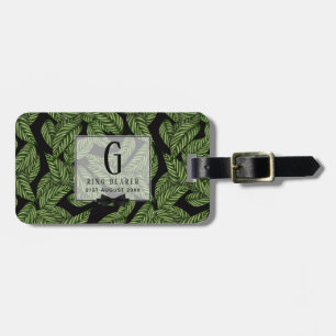Monogram Grönt Löv Tropical RING BEARER Bagagebricka