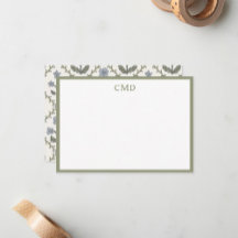Monogram - Grönt och Blå Blommigt - malluppsättnin