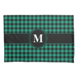 Monogram Grönt och Black Gingham Mönster