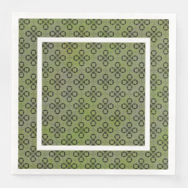 Monogram Grönt och Black Retro Mönster Pappersservett