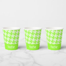 Monogram grönt och vit houndstooth mönster