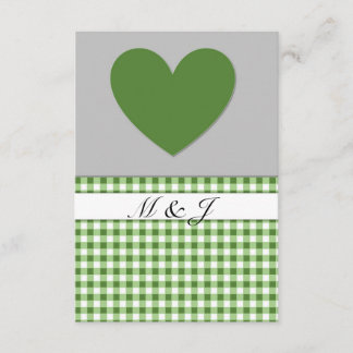 Monogram Grönt Play Heart Bröllop OSA Card Kort