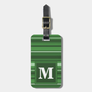 Monogram grönt rand bagagebricka