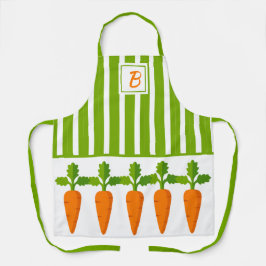 Monogram Grönt Rand med Carrots Garden Girl