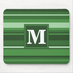 Monogram grönt rand musmatta