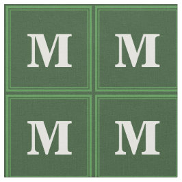 Monogram grönt rand tyg