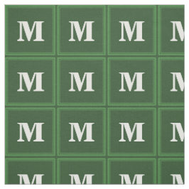Monogram grönt rand tyg