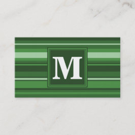 Monogram grönt rand visitkort