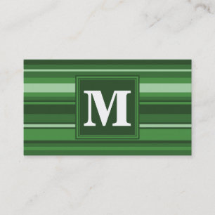 Monogram grönt rand visitkort
