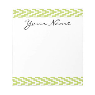 Monogram Grönt White Ikat Chevron Zig Zag Mönster Anteckningsblock