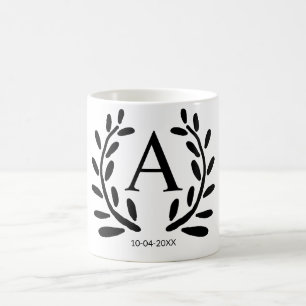 MONOGRAM GROOMSMAN ADD YEAR DATE NAMN GIFTS KAFFEMUGG