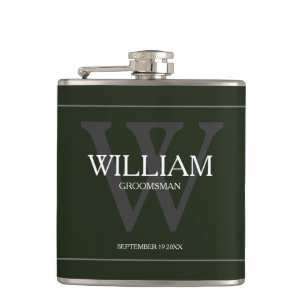 Monogram Groomsman Gift Classic Coola Army Grönt Fickplunta