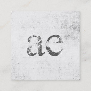 Monogram Grunge Struktur Fyrkantigt Visitkort
