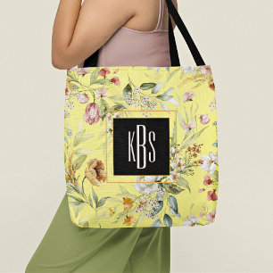 Monogram Gul 1600-tals Konstblommor Handväskor Tygkasse