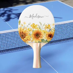 Monogram Gul Blomma Solros Blommig Botanisk Pingisracket