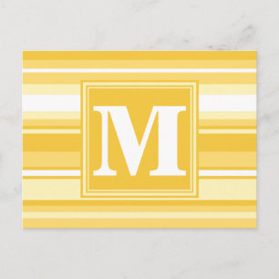 Monogram gula ränder vykort