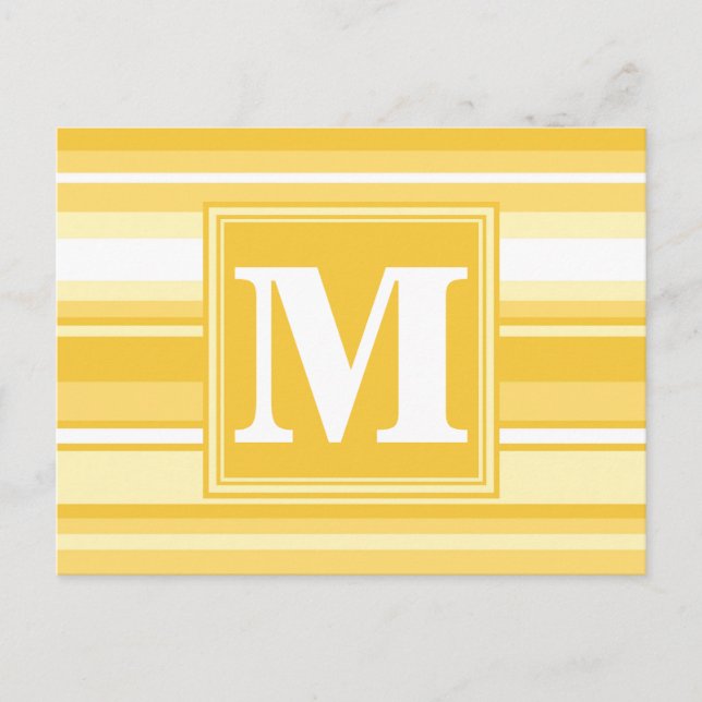 Monogram gula ränder vykort (Framsida)