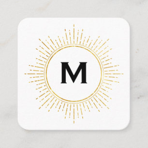 Monogram/Guld belyst Fyrkantigt Visitkort