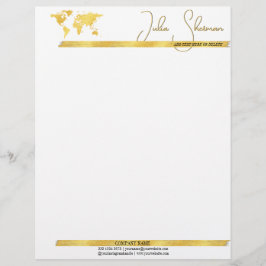 Monogram Guld Black Chic Modern skript - minimalis Brevhuvud