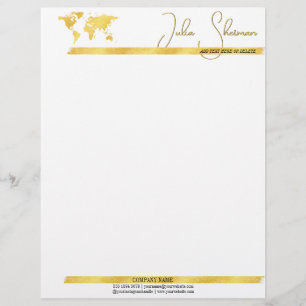 Monogram Guld Black Chic Modern skript - minimalis Brevhuvud