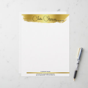 Monogram Guld Black Chic Modern skript - minimalis Brevhuvud