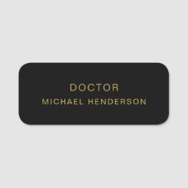 Monogram Guld Black Minimalist Elegant Modern Namnbricka