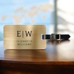 Monogram Guld Brushed Metallic Elegant Bagagebricka<br><div class="desc">Vi presenterar vårt Monogram Brushed Metallic Elegant Luggage Tag: Öka din resupplevelse med detta sofistikerade tillbehör. Den här bagagetaggen är gjord av borstat metallmaterial, och den är ett uttryck för elegans och stil. Monogramdesignen ger en personlig beröring och skapar det enkelt att identifiera ditt bagage samtidigt som du tillför en...</div>