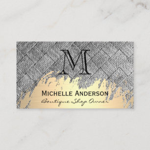 Monogram Guld Brushed Våg Visitkort