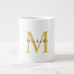 Monogram Guld Färg Ditt namn Speciella gåva under  Jumbo Mugg