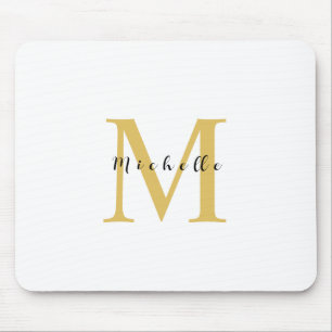 Monogram Guld Färg Ditt namn Speciella gåva under Musmatta