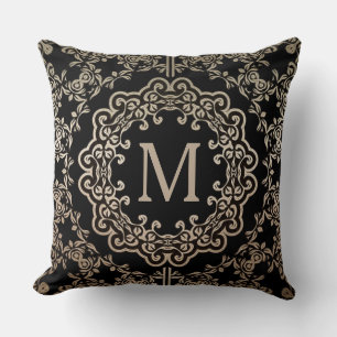 Monogram Guld Filigree Motif Dekorativ kudde