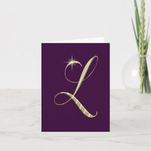Monogram Guld - första L Anteckningskort