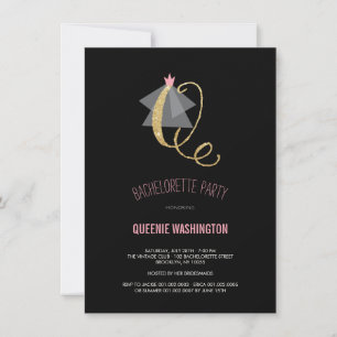 Monogram Guld Glitter Bachelorette Party Inbjudan