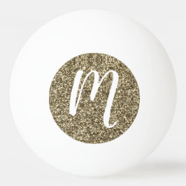 Monogram Guld Glitter Titta Ping Pong Boll Elegant