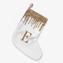 Monogram Guld Glittrande Droppar Vit