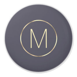 Monogram Guld Grått Knopp