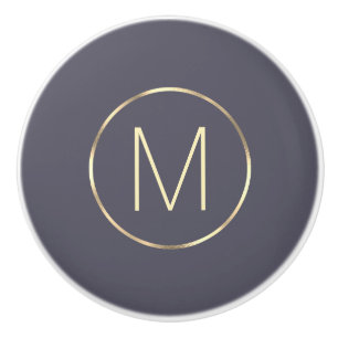 Monogram Guld Grått Knopp